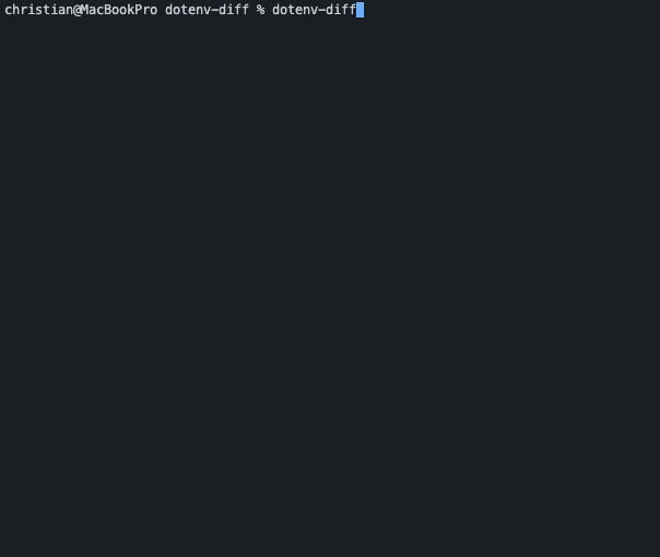 Demo of dotenv-diff